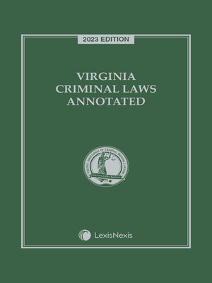 cover image of Virginia Criminal Laws Annotated